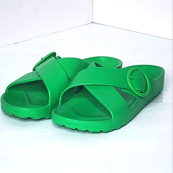 Gianni Bini Sunnyszn Green Crossband EVA Pool Slides Sandal - Picture 1 of 6